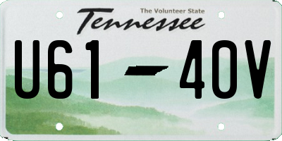 TN license plate U6140V