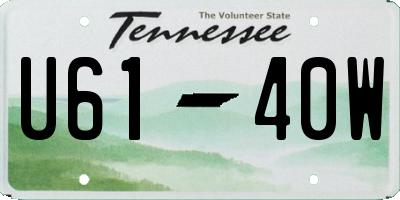 TN license plate U6140W