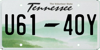 TN license plate U6140Y