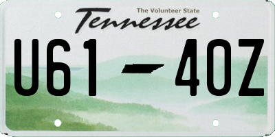 TN license plate U6140Z
