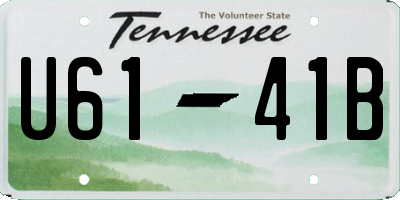 TN license plate U6141B