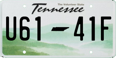 TN license plate U6141F