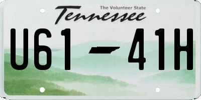 TN license plate U6141H