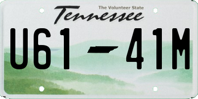 TN license plate U6141M