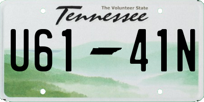 TN license plate U6141N