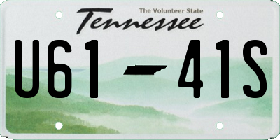 TN license plate U6141S
