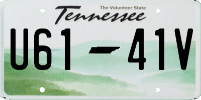 TN license plate U6141V