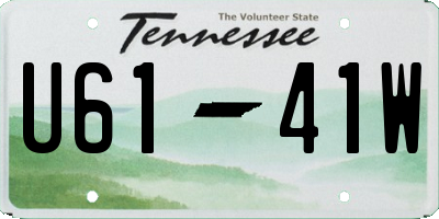 TN license plate U6141W