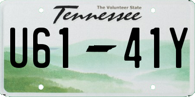 TN license plate U6141Y