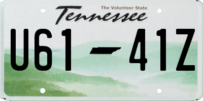 TN license plate U6141Z