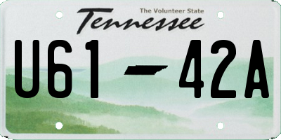 TN license plate U6142A