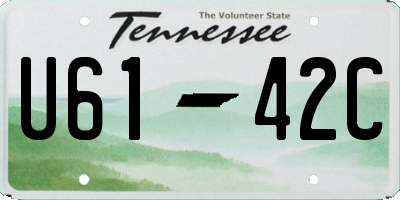 TN license plate U6142C