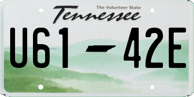 TN license plate U6142E