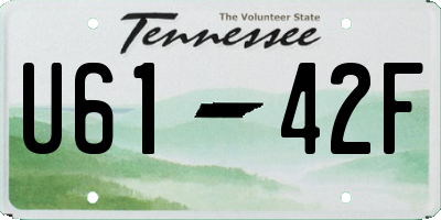 TN license plate U6142F
