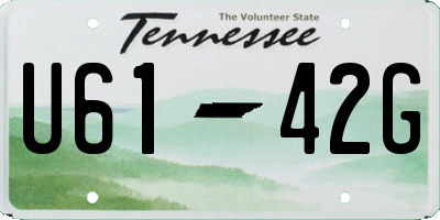 TN license plate U6142G