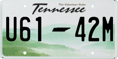 TN license plate U6142M