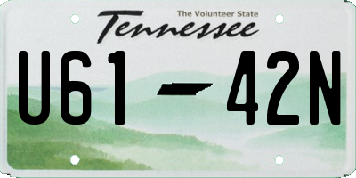 TN license plate U6142N
