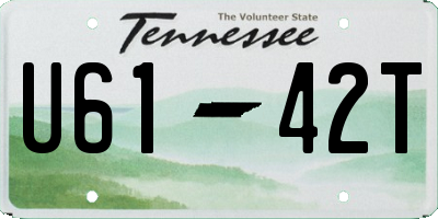 TN license plate U6142T