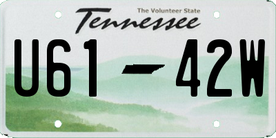 TN license plate U6142W