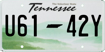 TN license plate U6142Y