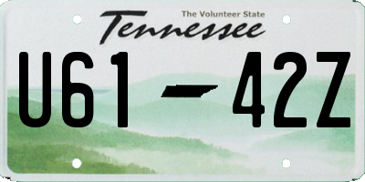 TN license plate U6142Z