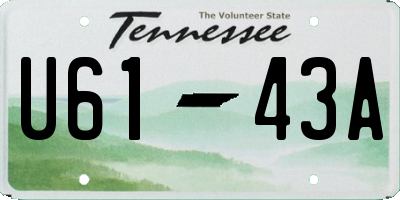 TN license plate U6143A