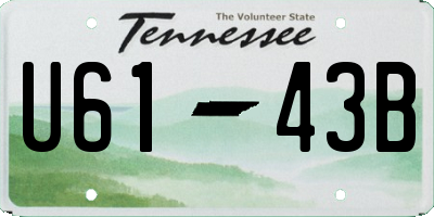 TN license plate U6143B