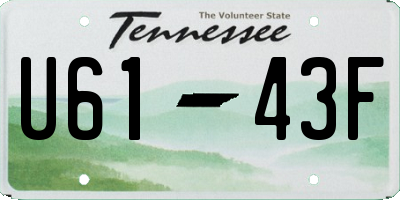 TN license plate U6143F