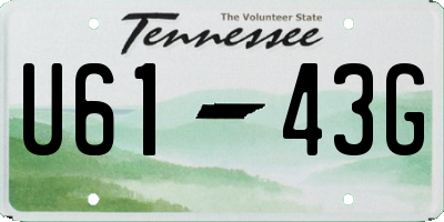 TN license plate U6143G