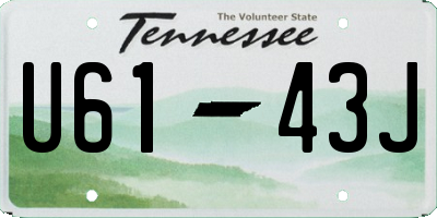 TN license plate U6143J