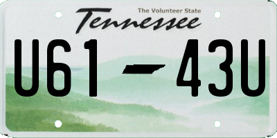 TN license plate U6143U