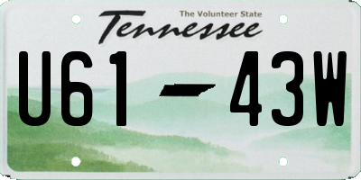 TN license plate U6143W
