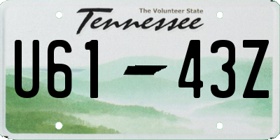 TN license plate U6143Z