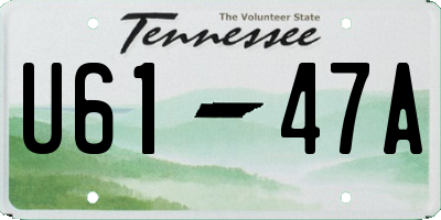 TN license plate U6147A