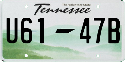TN license plate U6147B