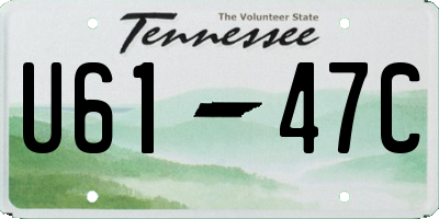 TN license plate U6147C