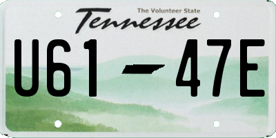 TN license plate U6147E