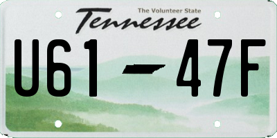 TN license plate U6147F