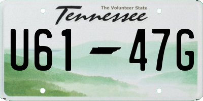 TN license plate U6147G