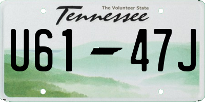 TN license plate U6147J