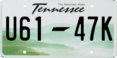 TN license plate U6147K