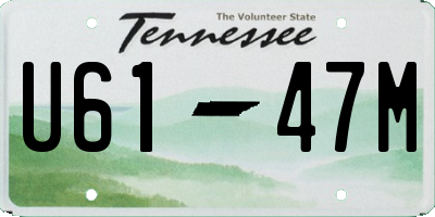 TN license plate U6147M