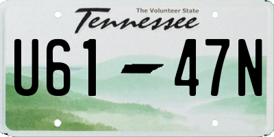 TN license plate U6147N
