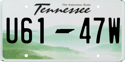 TN license plate U6147W