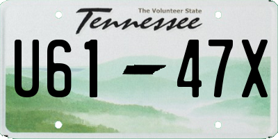 TN license plate U6147X