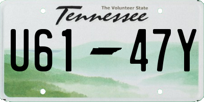 TN license plate U6147Y