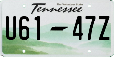TN license plate U6147Z