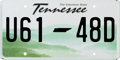 TN license plate U6148D