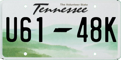 TN license plate U6148K