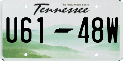 TN license plate U6148W